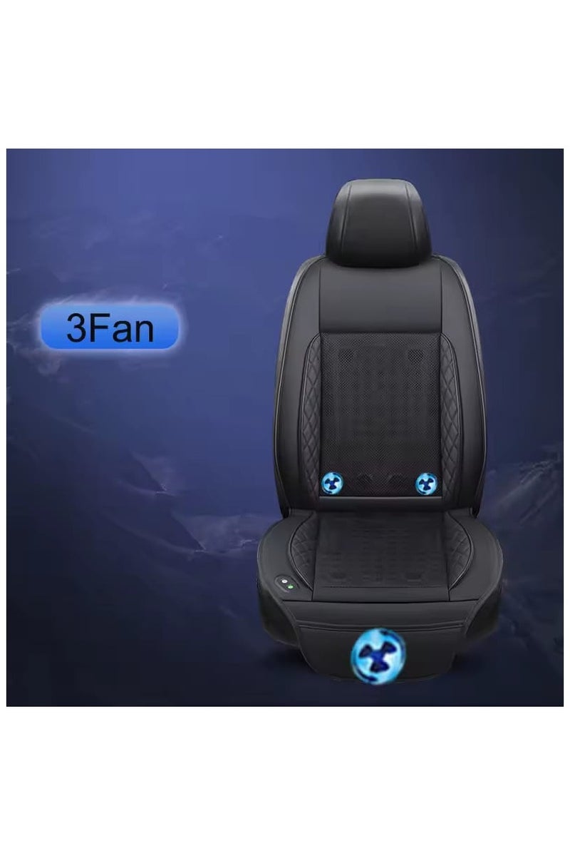 BlueFire Car Ventilated Seat Cushion with 16 Silent Fans, DC12V/24V Powerful Adjustable Air Cooler, Breathable Seat Cover with Dual USB Ports – Summer Cooling Comfort Drive - Image 2