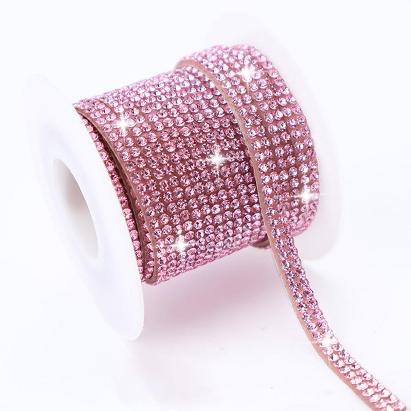 winterrock Bling Car Trim Self Adhesive Strip 149Ft Sparkling Rhinestone Interior Decor Sticker Strip DIY Car Exterior Line Molding Stickers Universal for Women Girls Accessories Pink - Image 3