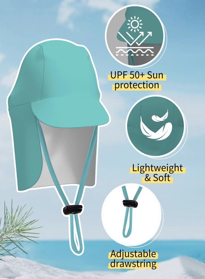 weVSwe Infant Swimsuit Girl One Piece UPF 50+ Baby Rash Guard Long Sleeve Toddler Swimsuit with Sun Hat Green Fish Scales 2 Years - Image 3