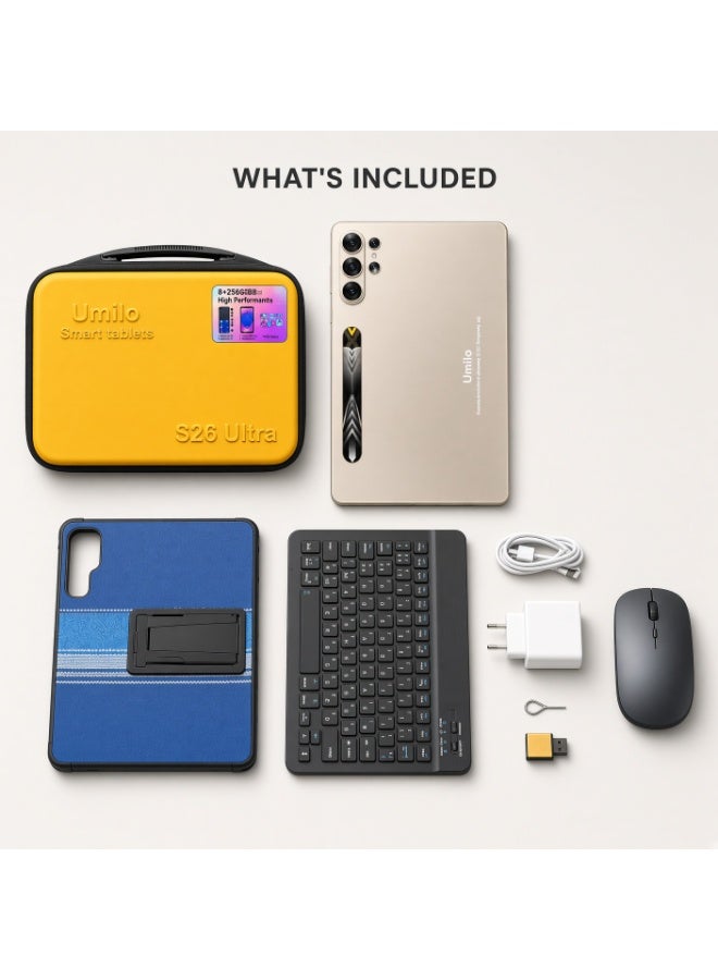Umiio S26 Ultra 10.1-Inch Incell Android 15 Tablet, 16GB RAM, 1TB ROM, Dual SIM 5G & WiFi Connectivity, HD Touchscreen Display, Keyboard, Mouse, Stylus & Carry Bag Included, Portable Tablet PC for Work, Study, Gaming, Streaming, Browsing & Travel - Image 2