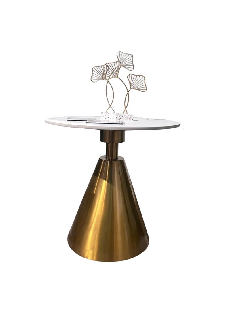 Neo Front Modern Corner Table With Sintered Stone Top And Stainless Steel Base B21-10 50x60 Cm  - Image 1