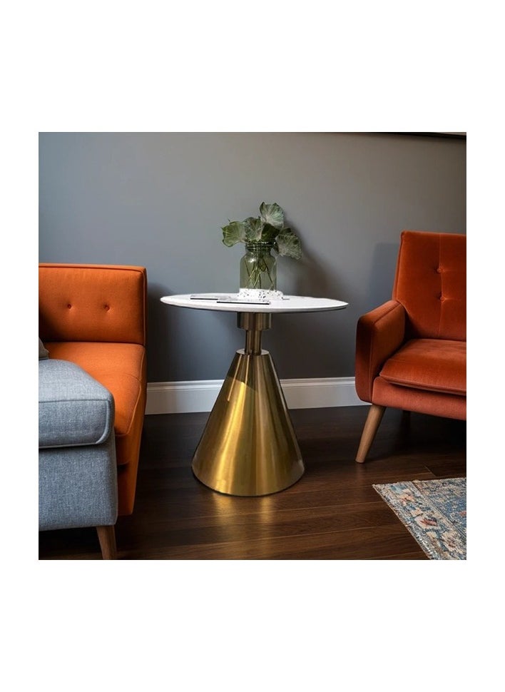 Neo Front Modern Corner Table With Sintered Stone Top And Stainless Steel Base B21-10 50x60 Cm  - Image 2