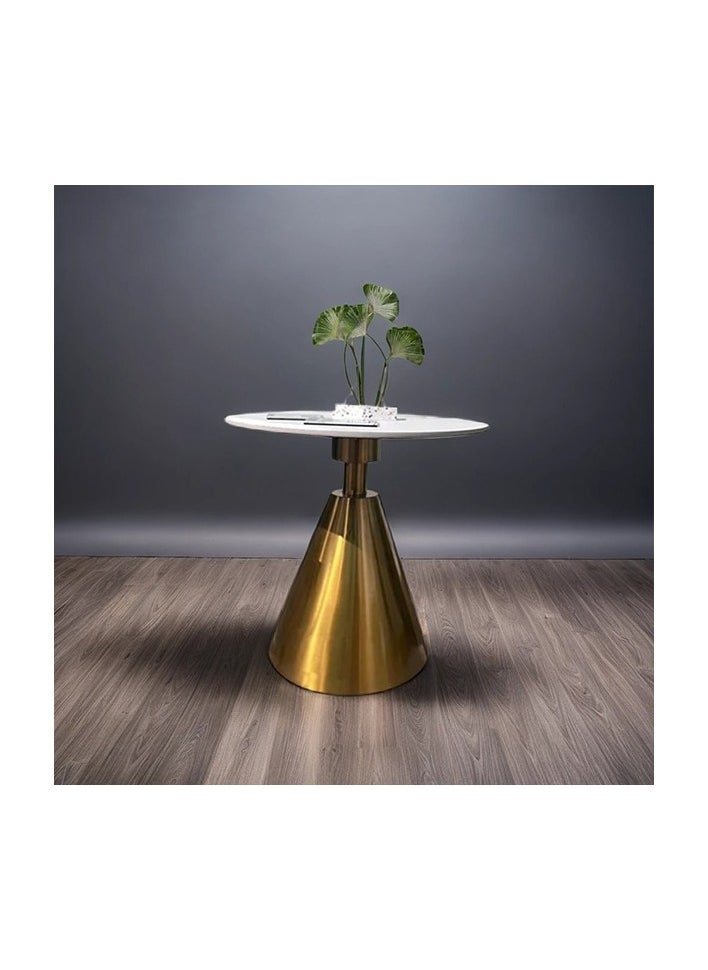 Neo Front Modern Corner Table With Sintered Stone Top And Stainless Steel Base B21-10 50x60 Cm  - Image 3