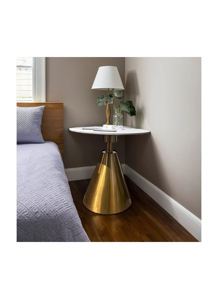 Neo Front Modern Corner Table With Sintered Stone Top And Stainless Steel Base B21-10 50x60 Cm  - Image 4