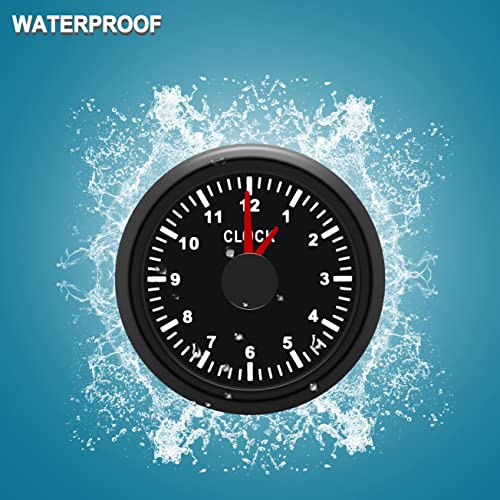 KAOLALI Clock Meter Gauges Auto Clock 0-12 Hours Format High Accuracy with Blacklight for Marine Boat Yacht Car 52mm(2'') 12/24V - Image 5