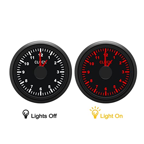 KAOLALI Clock Meter Gauges Auto Clock 0-12 Hours Format High Accuracy with Blacklight for Marine Boat Yacht Car 52mm(2'') 12/24V - Image 4