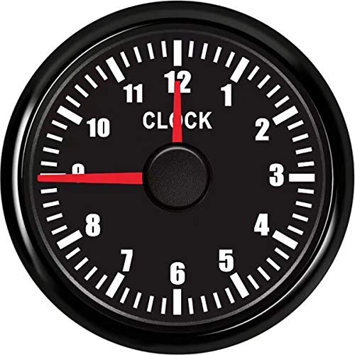 KAOLALI Clock Meter Gauges Auto Clock 0-12 Hours Format High Accuracy with Blacklight for Marine Boat Yacht Car 52mm(2'') 12/24V - Image 1