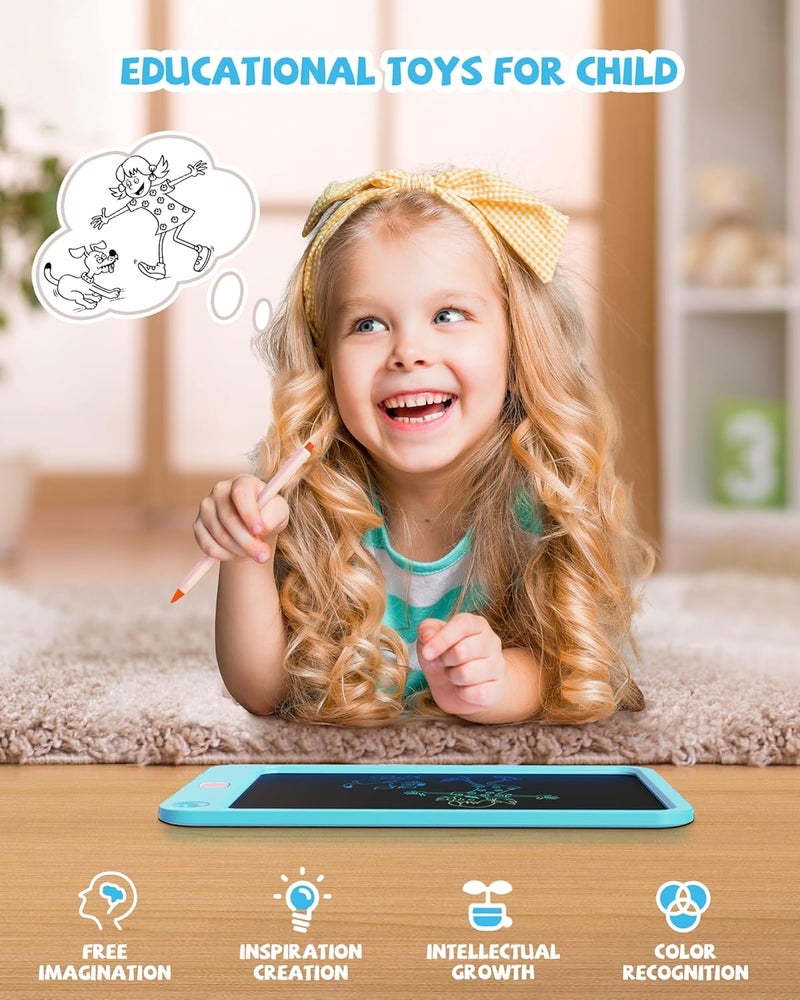 لوح كتابة LCD، لوح رسم يونيكورن قابل للمسح، ألواح رسم بحجم 10 بوصة، لوح كتابة هدية عيد ميلاد للأطفال من سن 3 4 5 6 سنوات، ألعاب تعليمية وتعلمية - Image 4