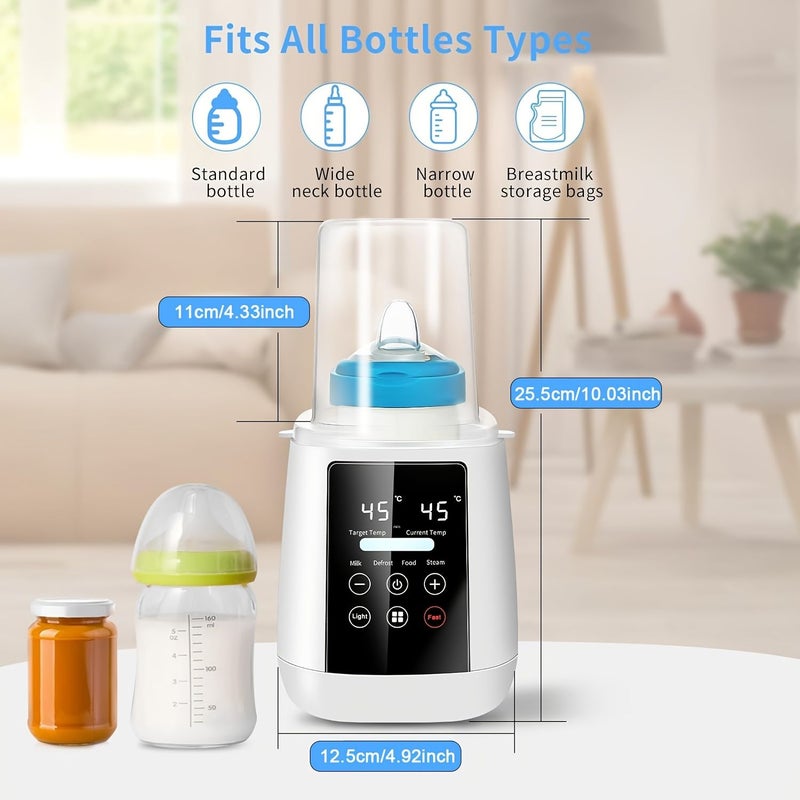 Baby Bottle Warmer Fast Milk Warmer with Timer White Accurate Temperature Control Defrost Sterilizing Keep Heat Food Function - Image 4