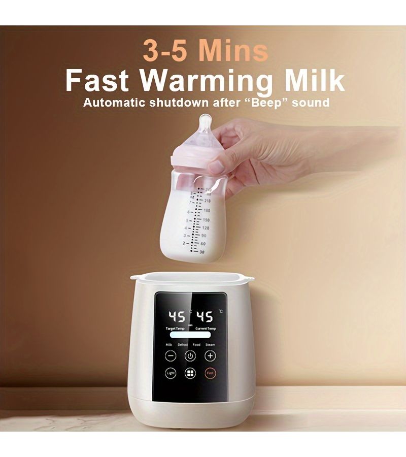 Baby Bottle Warmer Fast Milk Warmer with Timer White Accurate Temperature Control Defrost Sterilizing Keep Heat Food Function - Image 1