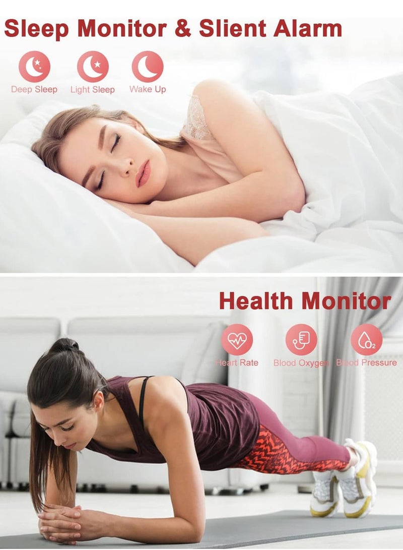 رولستيمي ساعة ذكية نسائية رائعة تعمل بالبلوتوث ، شاشة لمس كاملة مقاس 1.32 بوصة ، الرد / إجراء المكالمات ، مراقبة معدل ضربات القلب أثناء النوم ، آي بي 67 مقاوم للماء آر تي-آي 70 - Image 5