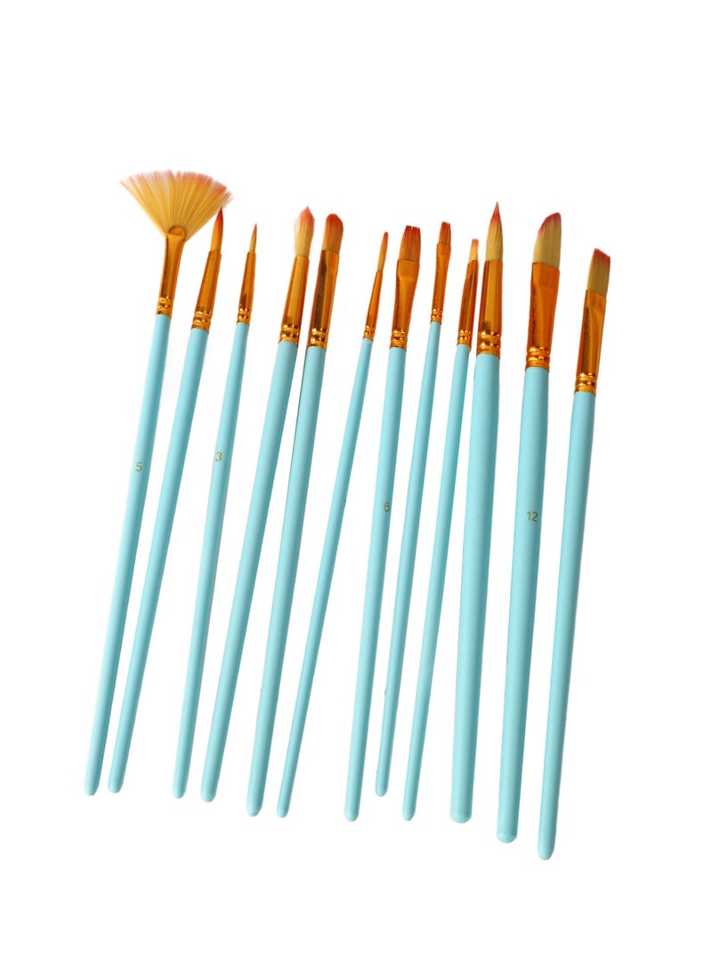 Velaurs 12 PCS  Brush Set For Acrylic Watercolor Gouache Oil Painting Craft Painting  - Image 1