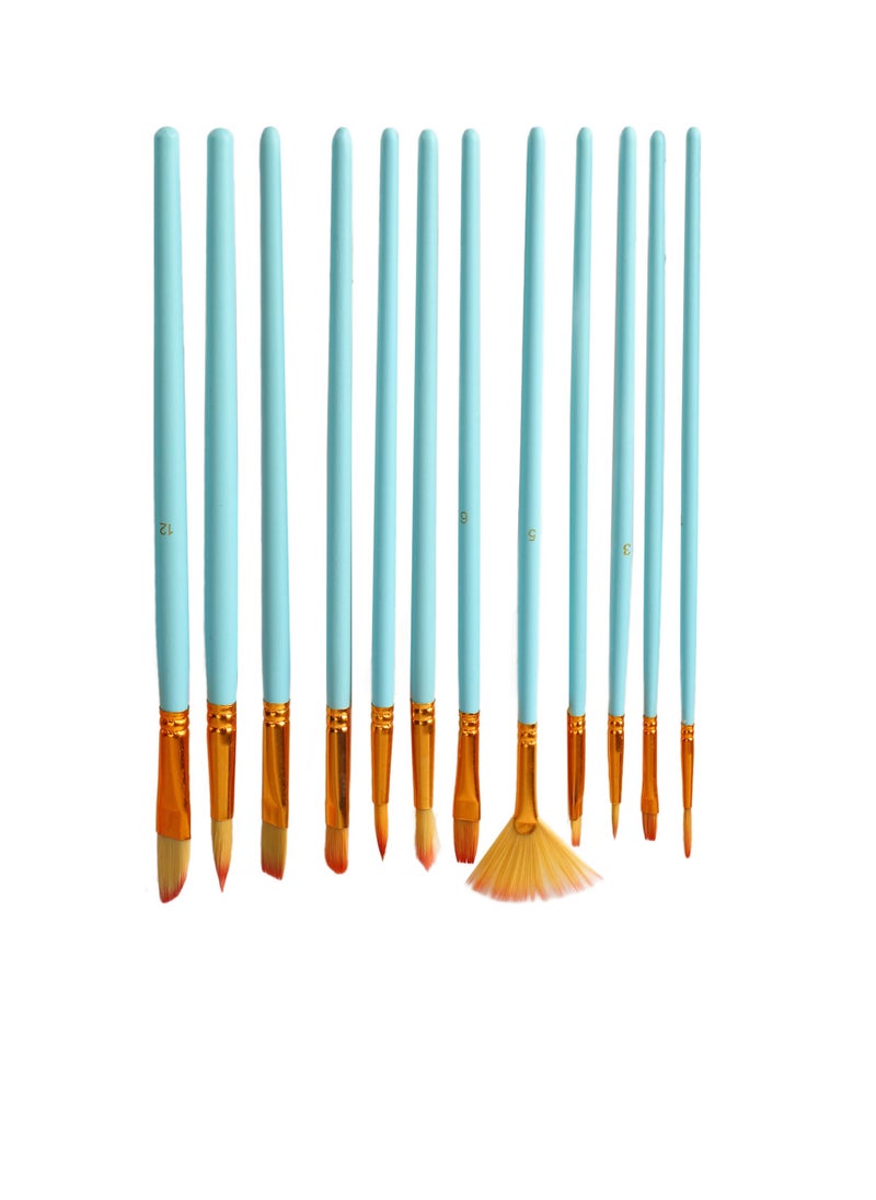 Velaurs 12 PCS  Brush Set For Acrylic Watercolor Gouache Oil Painting Craft Painting  - Image 2