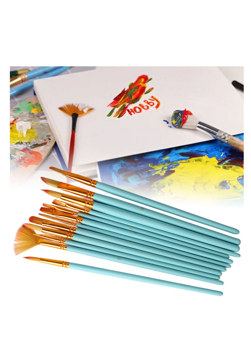 Velaurs 12 PCS  Brush Set For Acrylic Watercolor Gouache Oil Painting Craft Painting  - Image 4