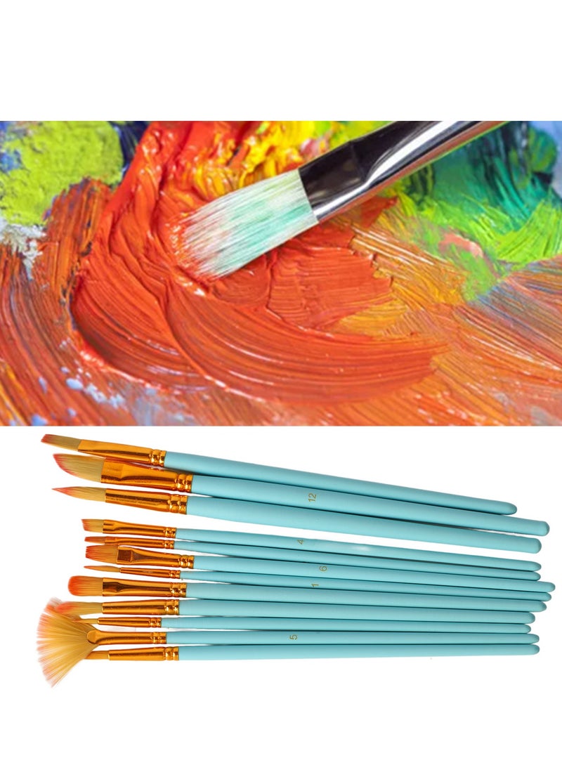 Velaurs 12 PCS  Brush Set For Acrylic Watercolor Gouache Oil Painting Craft Painting  - Image 5