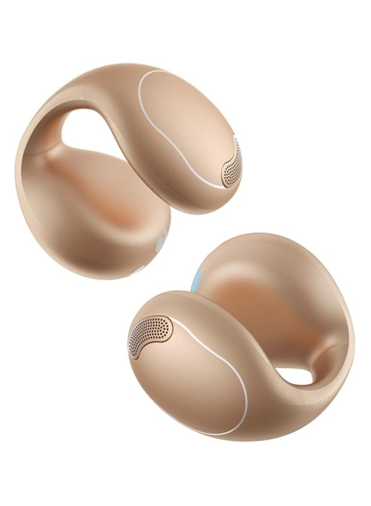 C40i by Anker, Open-Ear Earbuds, Clip-On Headphones, Flexible Joint Design, Button Controls, Lightweight Comfort, Stable Fit with Attachable Ear Grips, Expansive Drivers for Clear Sound Gold
