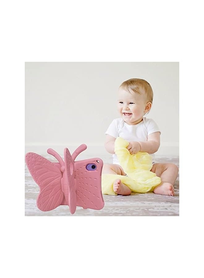 erorex iPad Mini 6 Case Kids Cute Butterfly, iPad Mini 2021 Case for Children, Shockproof Light Weight EVA Foam Super Protection Stand Cover for iPad Mini 8.3" Tablet for Girls - Baby Pink - Image 2