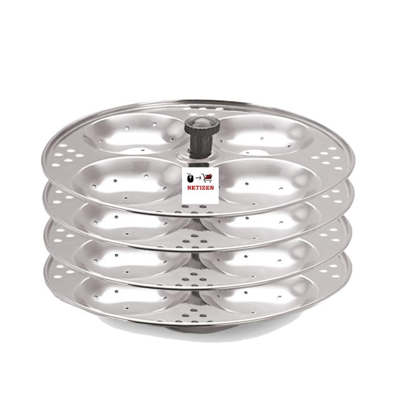 Netizen 4 Plates Stainless Steel Regular Size Heavy Idli MakerIdli Stand Makes soft fluffy idlis easily at Home Idli Stand for Pressure Cooker 4 Plate 16 Idli - Image 4
