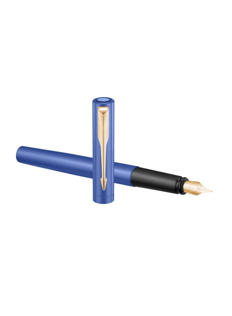 PARKER Vector XL Fountain Pen Fine Tip Blue Barrel With Gold Trim - Image 4
