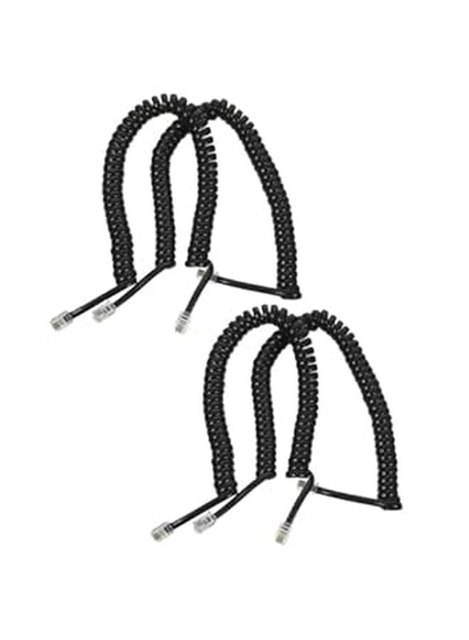 4pcs Coiled Telephone Receiver Cord Stretchable Spiral Line Cable for Office Home Landline Phones - Image 1
