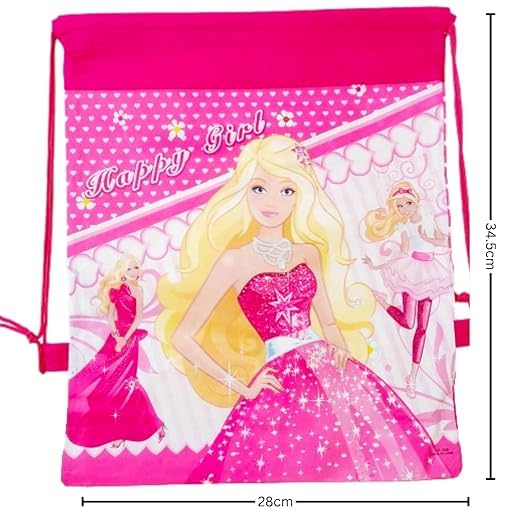 MPS MY PARTY SUPPLIERS MPS MY PARTY SUPPLIERS® 3pcs Barbie Dori Bags for Kids Princess Theme Goodie Bags for Birthday Return Gifts Theme Party, Drawstring Bags, Dori Sack Bags, Size 35cm*28cm (Barbie)  - Image 4