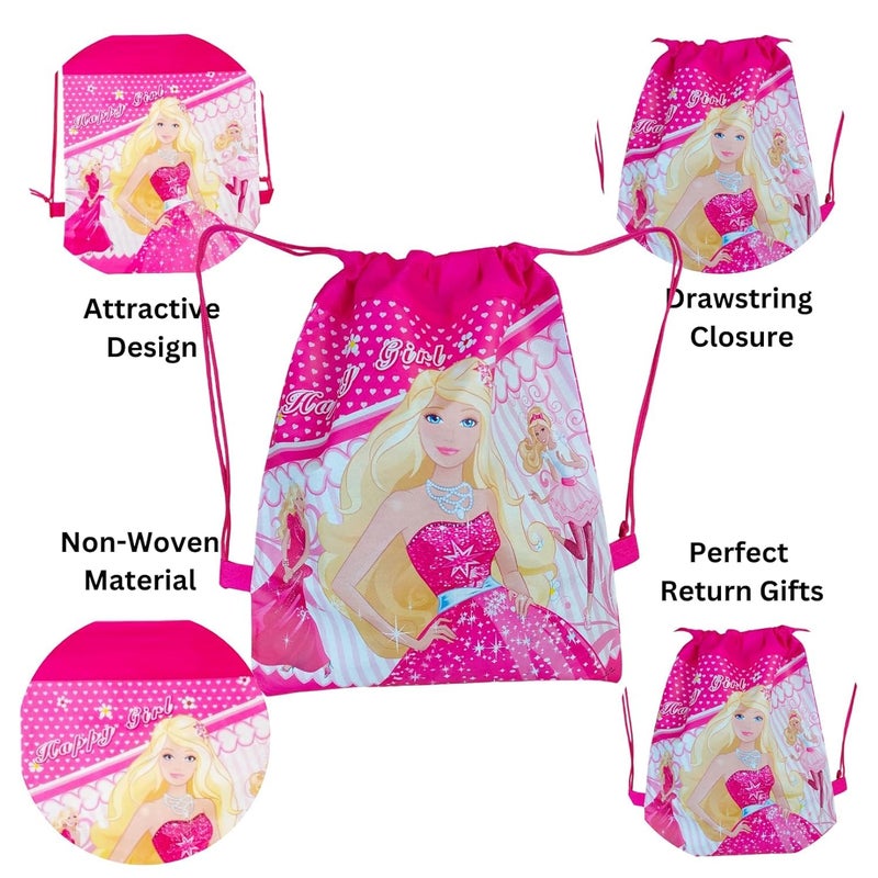 MPS MY PARTY SUPPLIERS MPS MY PARTY SUPPLIERS® 3pcs Barbie Dori Bags for Kids Princess Theme Goodie Bags for Birthday Return Gifts Theme Party, Drawstring Bags, Dori Sack Bags, Size 35cm*28cm (Barbie)  - Image 3