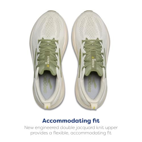 Brooks Men’s Glycerin 22 Neutral Running Shoe - Coconut/Tea/Blazing Yellow - 9.5 Medium - Image 4