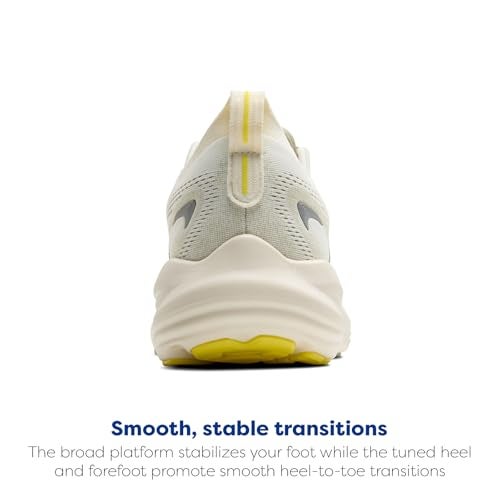 Brooks Men’s Glycerin 22 Neutral Running Shoe - Coconut/Tea/Blazing Yellow - 9.5 Medium - Image 3