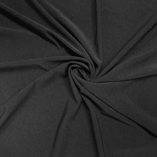 Barcelonetta ITY Fabric | 2 Yards | Jersey Spandex Knit Fabric | Stretchy | Anti-Wrinkle, Breathable | 60" Wide | Apparel, Dress, Top, Skirt (Black, 2 Yards) - Image 1