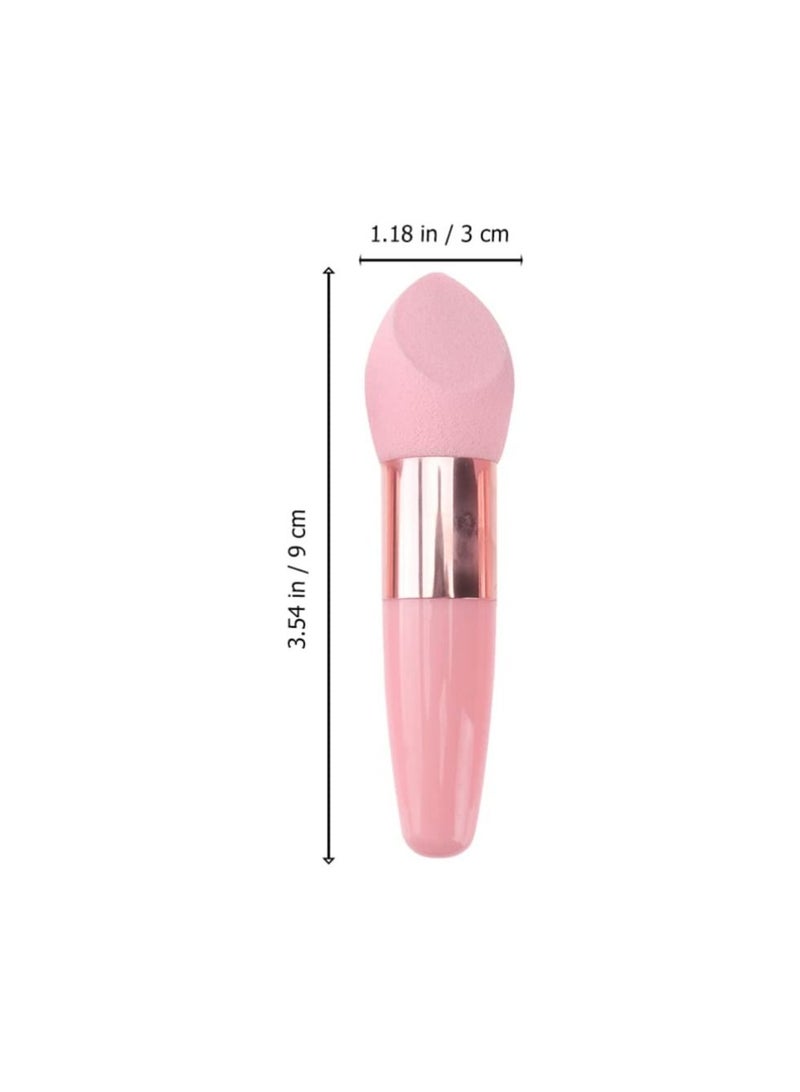 KASTWAVE 6Pcs Powder Puff Mushroom Makeup Sponge with Handle Foundation Blending Beauty Sponge Dry and Wet Use for Powder Cream or Liquid Application, 3Pcs Pink and 3Pcs Purple - Image 2