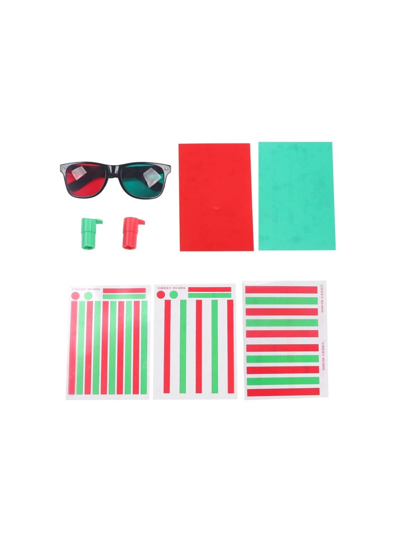 silvercnc - Red Green Vision Correction Cards, Myopia Strabismus Glasses Eye Training Reading Aids for Amblyopia Training - Image 1