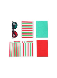 Red Green Vision Correction Cards, Myopia Strabismus Glasses Eye Training Reading Aids for Amblyopia Training