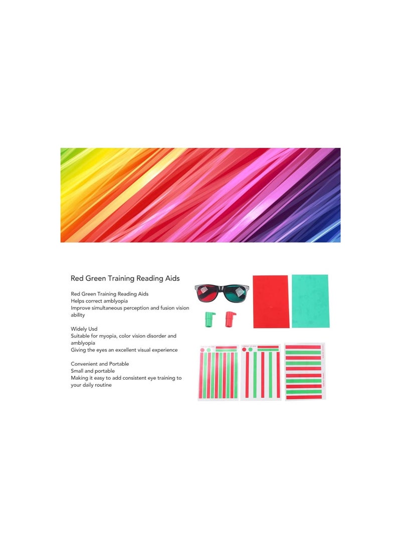 silvercnc - Red Green Vision Correction Cards, Myopia Strabismus Glasses Eye Training Reading Aids for Amblyopia Training - Image 1