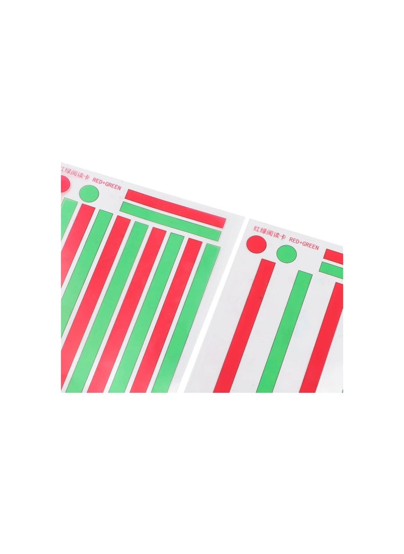silvercnc - Red Green Vision Correction Cards, Myopia Strabismus Glasses Eye Training Reading Aids for Amblyopia Training - Image 1