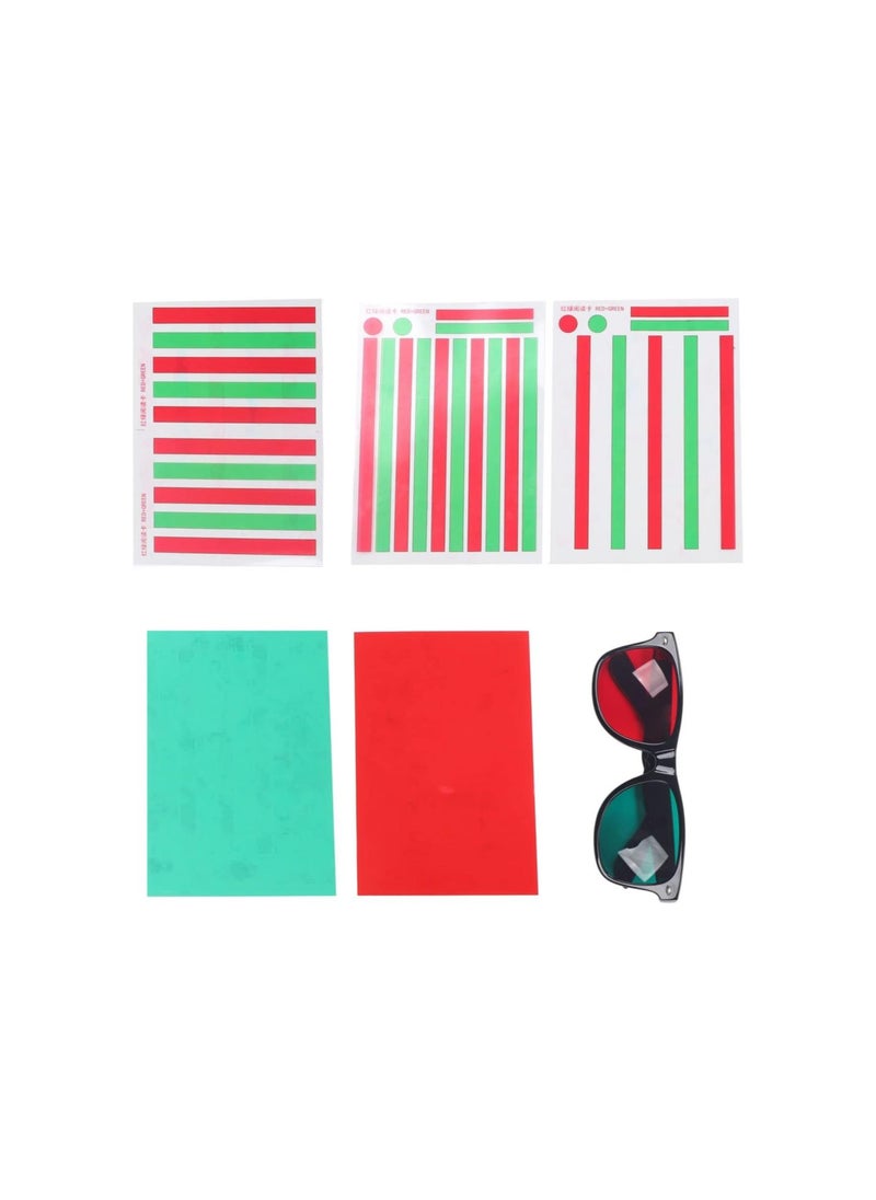silvercnc - Red Green Vision Correction Cards, Myopia Strabismus Glasses Eye Training Reading Aids for Amblyopia Training - Image 1
