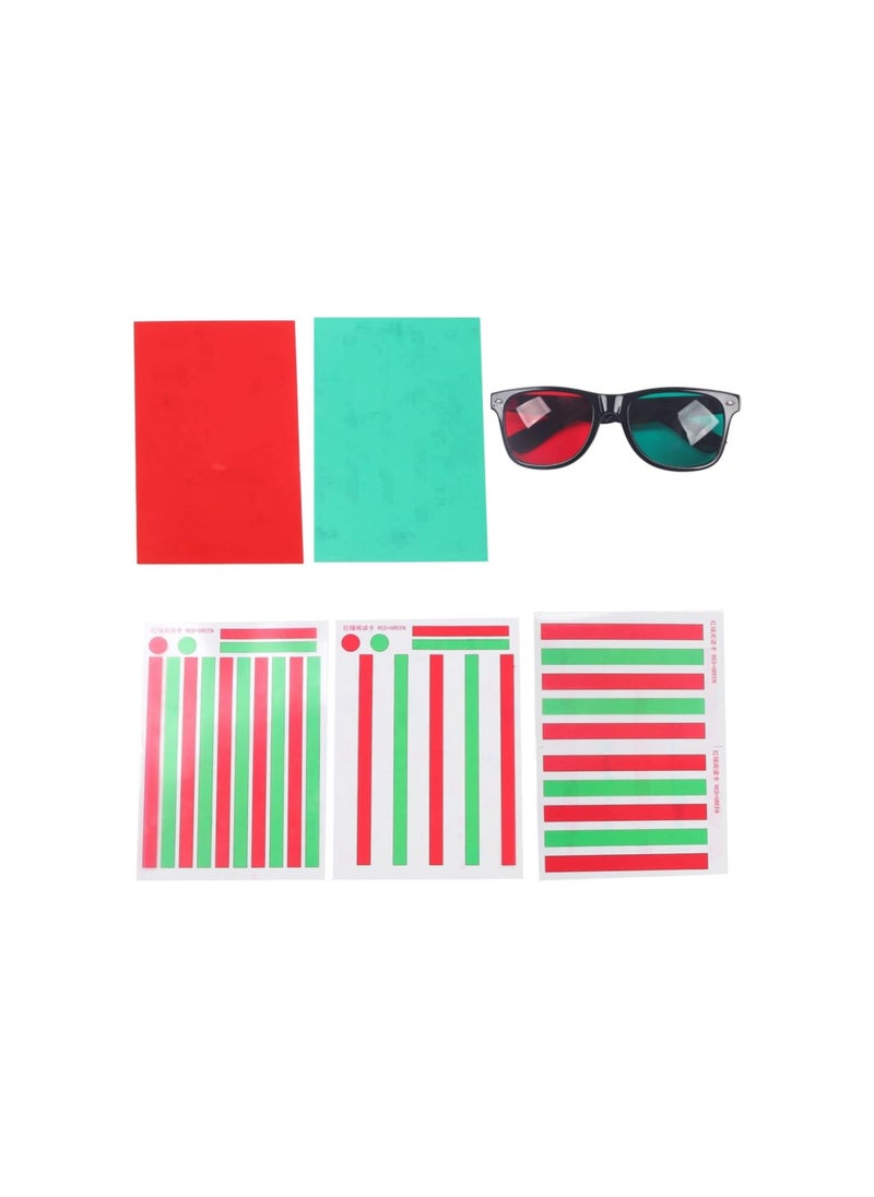 silvercnc - Red Green Vision Correction Cards, Myopia Strabismus Glasses Eye Training Reading Aids for Amblyopia Training - Image 1