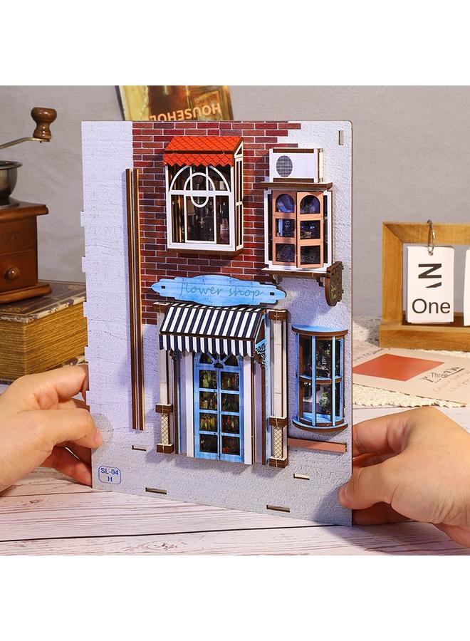 Bluejw Diy Cabin Haiyu Holiday 3d Stereo Assembled Book House Micromodel Architecture Surprise Birthday Gift - Image 3
