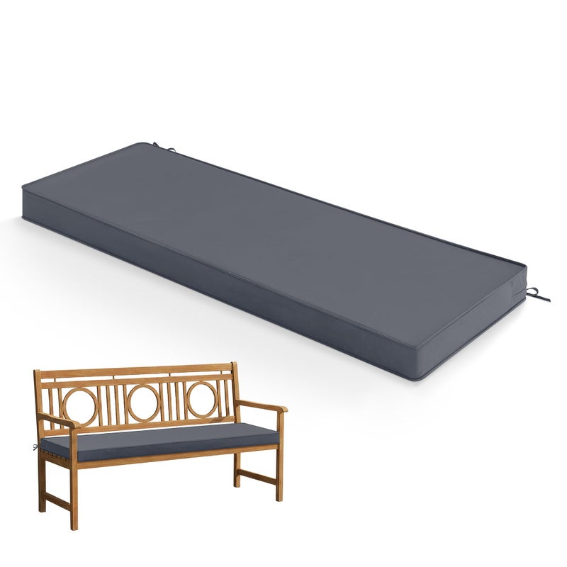 Summsun Outdoor Bench Cushion: Waterproof and Fade Resistant Patio Furniture Cushions - Non-Slip Bench Pad Cushion with Removable Cover for Garden Swing Porch Sofa Settee, 48 x 18 x 3 Inch, Dark Grey - Image 1