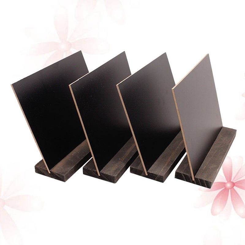4pcs Small Display Wood Base Double-Sided Writing Erasable for Store Hotel - Image 1