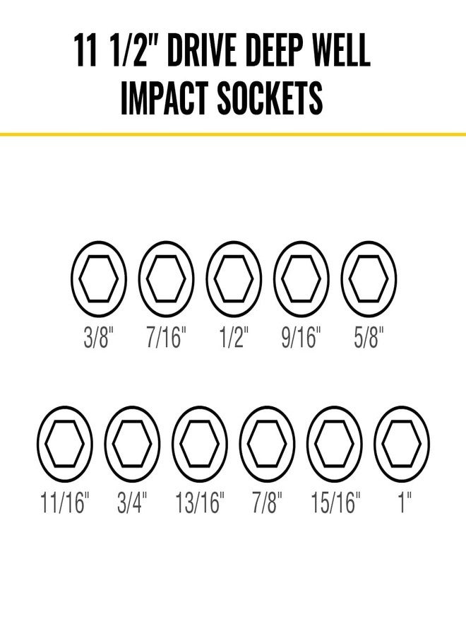 Klein Tools 65111IMPCT KNECT Deep-Well Impact Socket Set, 1/2-Inch Drive, SAE, Color Coded, MODbox Case, Impact Adapter and Extension, 14-Piece - Image 3