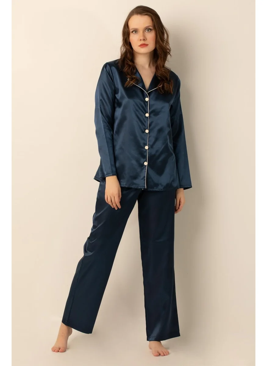 DoReMi Long Sleeve Satin Pajamas Set