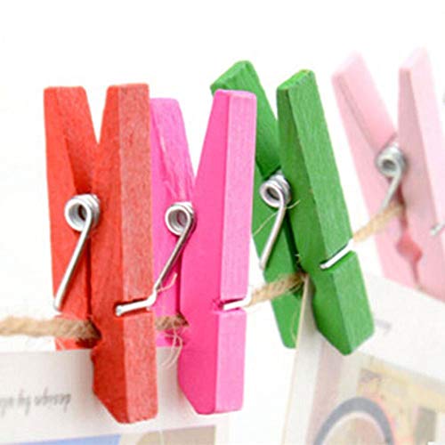 Nisco 20 PCS Mini Color Wooden Clips, Multi-Function Cloth pins Photo Paper Peg Pin Craft Clips for Home School Arts Crafts Decor, Size: 2.5 cm (20 Color Clips) - Image 4