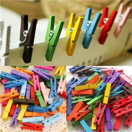 Nisco 20 PCS Mini Color Wooden Clips, Multi-Function Cloth pins Photo Paper Peg Pin Craft Clips for Home School Arts Crafts Decor, Size: 2.5 cm (20 Color Clips) - Image 2