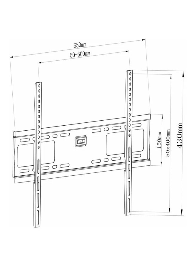 Skill Tech SH 65F Fixed TV Wall Mount Bracket for 32-80 Inch LED/LCD Screens, VESA 600x400, Slim 30mm Profile, Max Load 60kg – Black  - Image 2