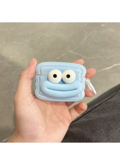 Three-dimensional Sausage Mouth For AirPods 4 Generation Protective Shell 1/2/3 Generation Wireless Bluetooth Earphone Set Pro2 Japan And South Korea-Color:Blue + Hook-Model:Airpods 3