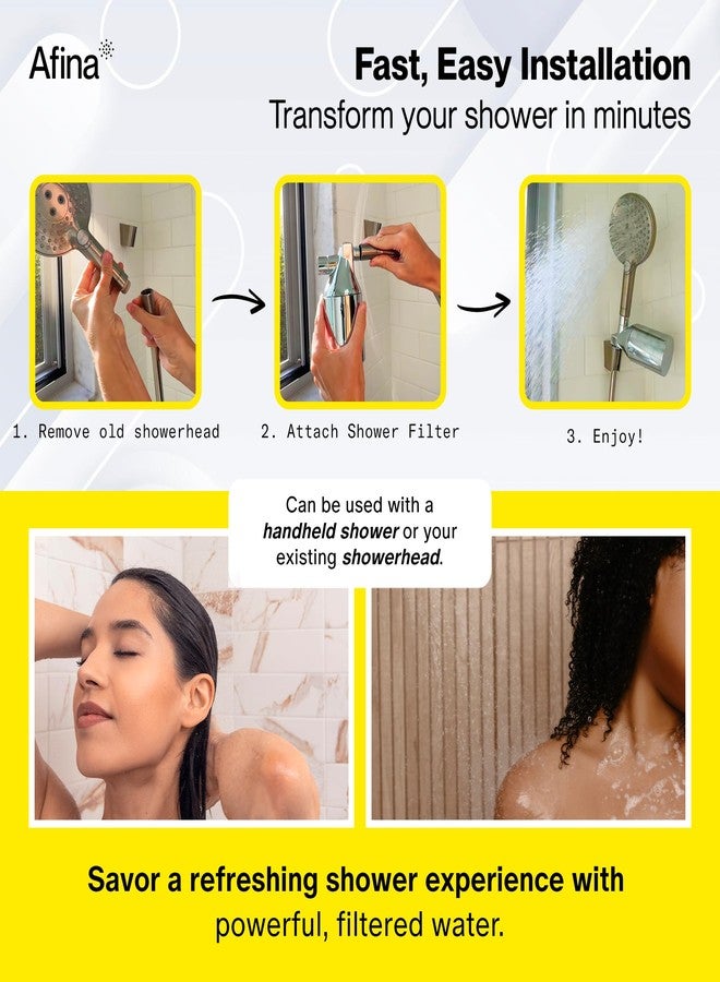 Afina Shower Filter - Shower Head Filter for Hard Water | High Pressure Shower Water Filter - Improves Skin & Hair by Removing Chlorine & Heavy Metals, Transform Your Shower Head with Filters (Black) - Image 5