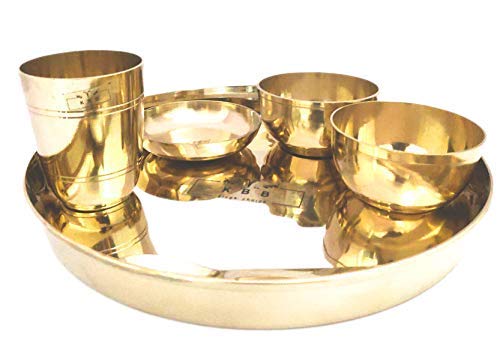 KBB Pure BORNZEKANSA Ringer Dinner Set Special Clear Finish THALI 6 PC Setwith Large Bowls - Image 3