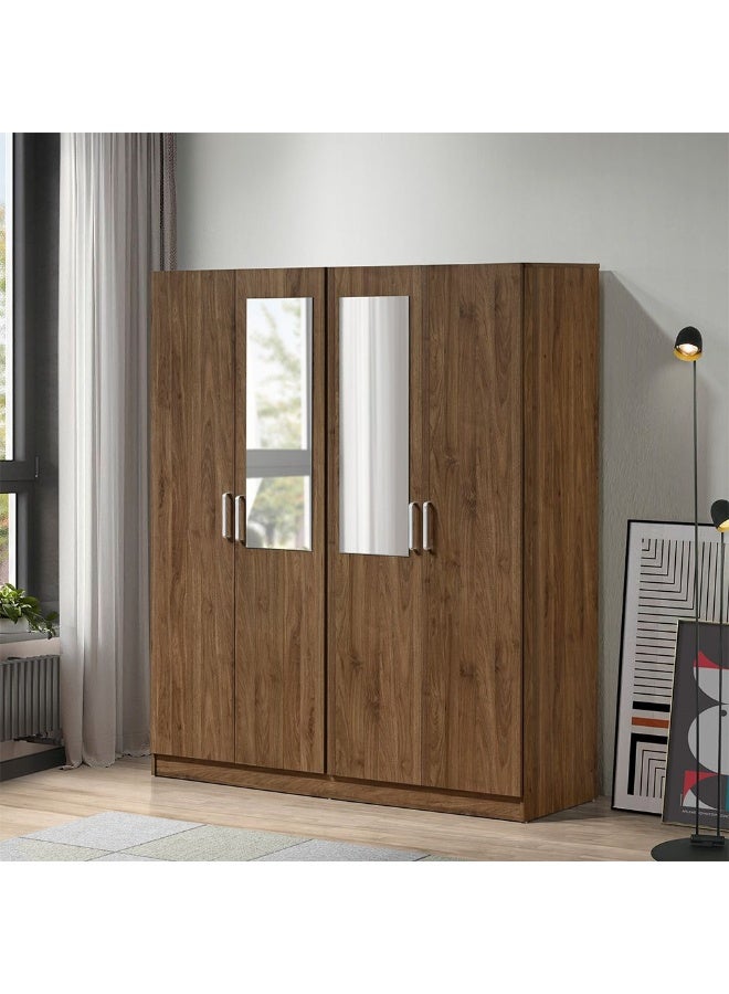 DANUBE HOME خزانة ملابس متSwing 4 أبواب مع مرآة - خزانة تخزين واسعة لغرفة النوم مع قضيب تعليق ورفوف - خزانة عصرية لغرفة النوم، غرفة المعيشة، الممر - خزانة خشبية أنيقة لتنظيم المنزل - Image 1