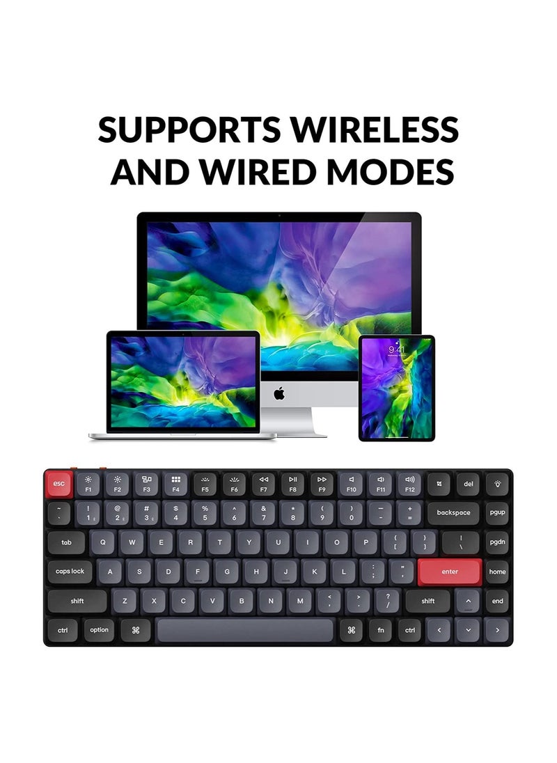 Keychron - K3 Pro Wireless Custom Mechanical Keyboard, 75% Layout QMK/VIA Programmable Bluetooth/Wired RGB Ultra-Slim with Hot-swappable Gateron Low-Profile Brown Compatible with Mac Windows Linux - Image 1