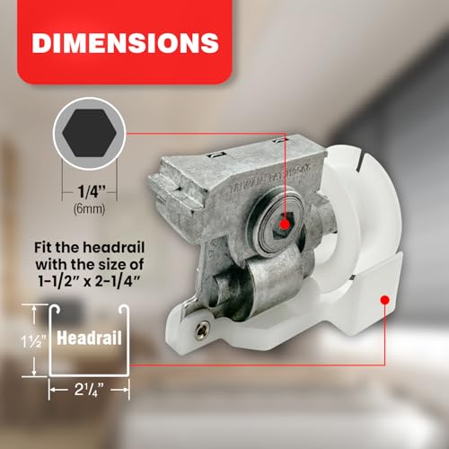 Amazing Drapery Hardware Low Profile Metal Cord Tilter, No Cord Included, for 2" Blinds - 1/4" Hex Rod Compatible - 1 Pack - Image 4